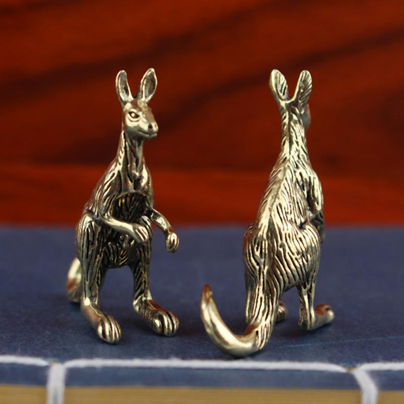 Messing Känguru Skulptur Vintage Tierfigur Vergoldung Für Schreibtischdekoration