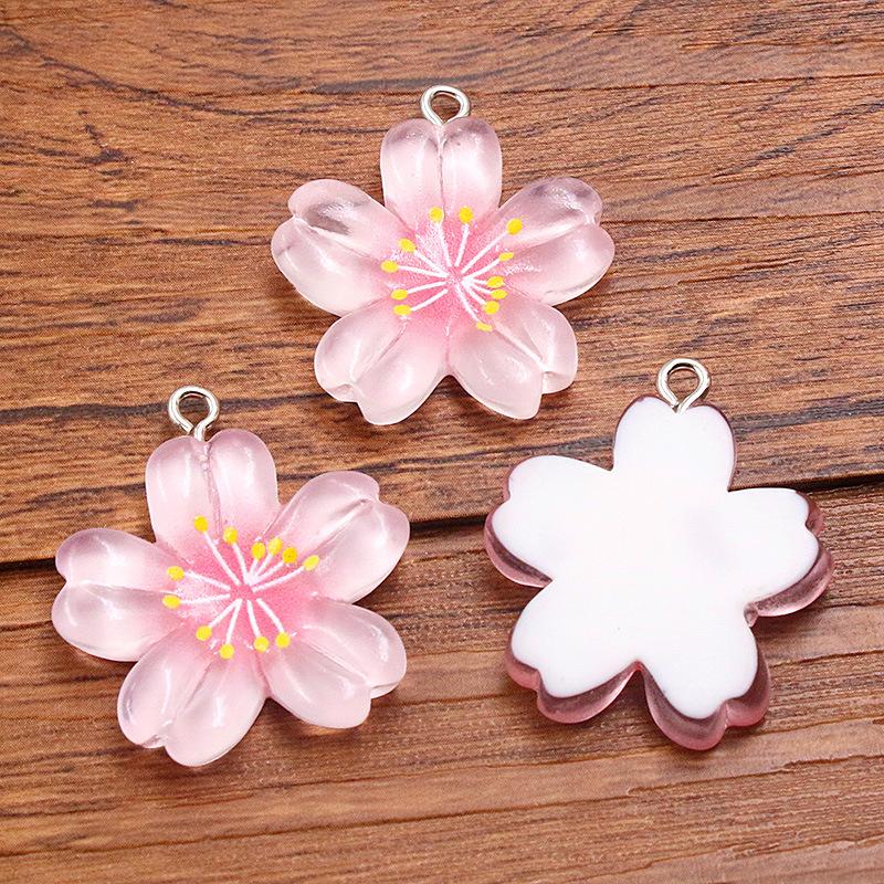 10Pcs 25X29mm DIY Resin Accessories Five-petal Flower Jewelry Accessories