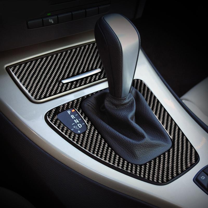 Carbon Fiber Gear Shift Panel Trim Sticker for BMW 3 Series E90 E92 E93 2005-2012 Car Inner Center Control Decorative Accessory