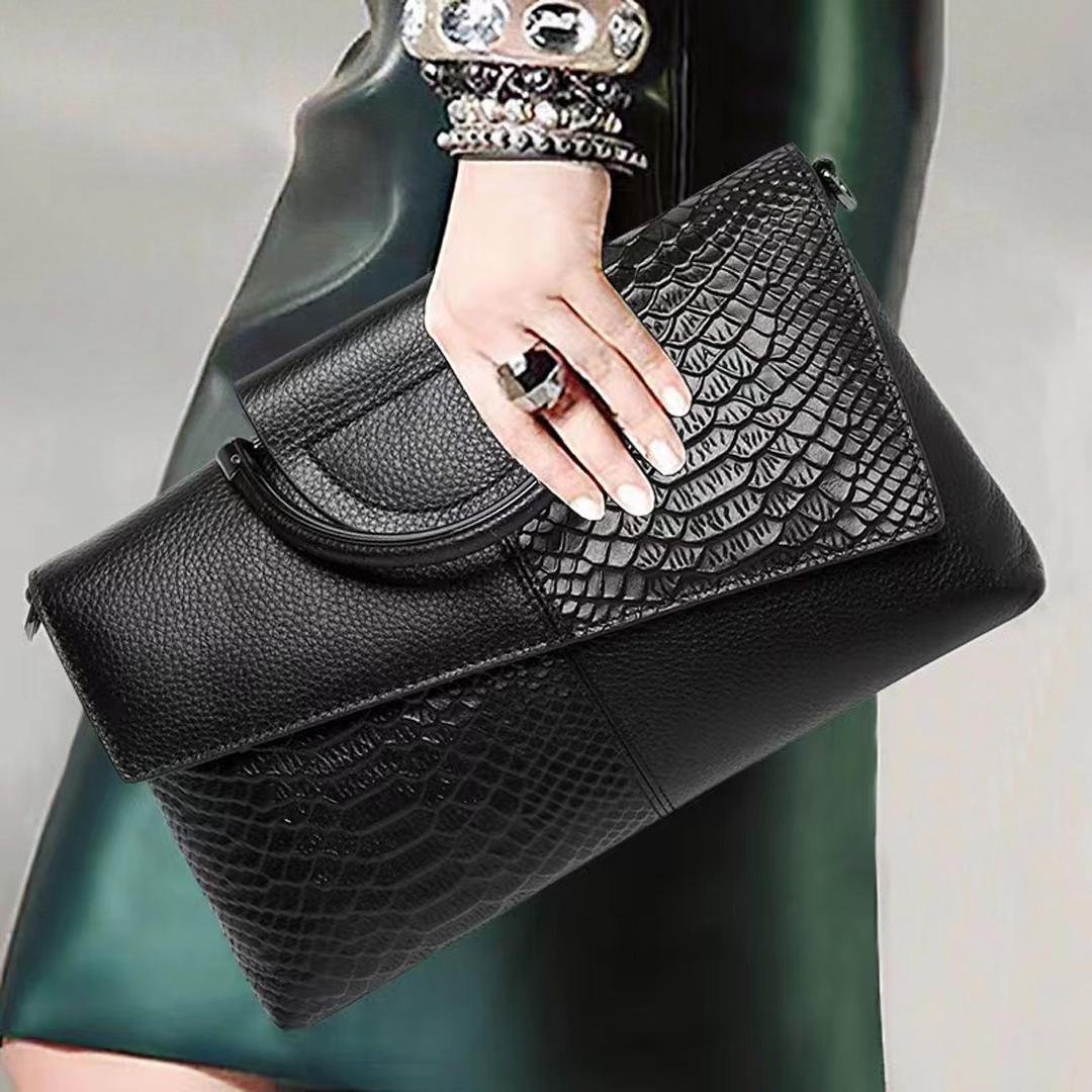 

Snake Skin Texture Handheld Bag for Women New Trendy Handheld Bag for Women s Fashi One Shoulder Crossbody Banquet Bag чёрный