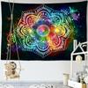 Psychedelic Mandala Flower Tapestry Wall Hanging Hippie Tapestries Boho Decor Tapestry Yoga Mat Carpet College Dorm Decoration
