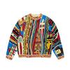 Herbst und Winter neue Retro-Mode Guochao lässiger Grobstrickpullover 3D-Digitaldruck Herren Rundhalsausschnittpullover