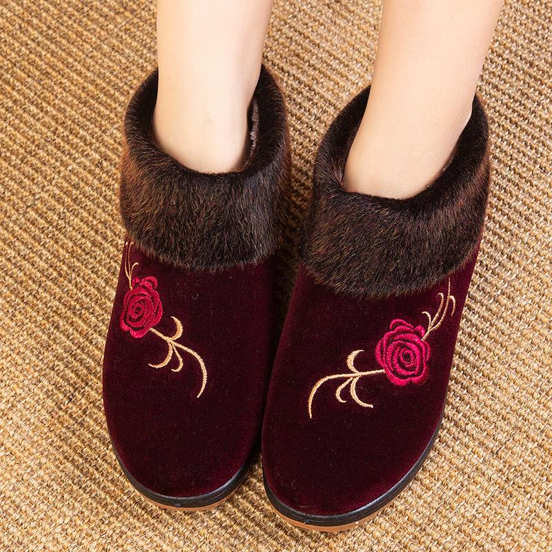 Women's Winter Fashion Casual With Thick Velvet And Warm Cotton Shoes Snow Boots