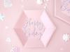 Partydeco Talerzyki Happy Bday  Pudrowy Róż  20Cm / 6 Szt