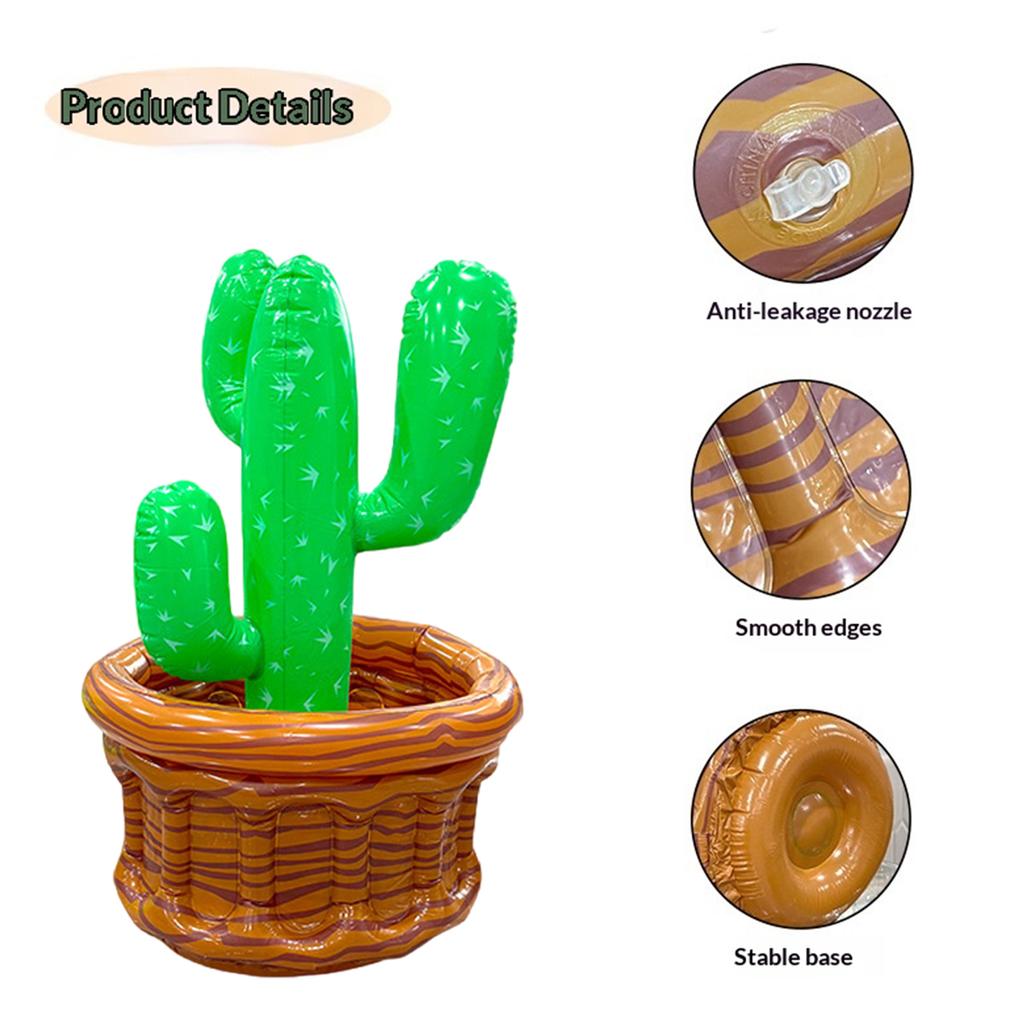 Tropical Themed Inflatable Ice Bucket Large Capacity PVC Floating Drink Cooler Pool Party Beverage Bucket Beverage & Food Tray