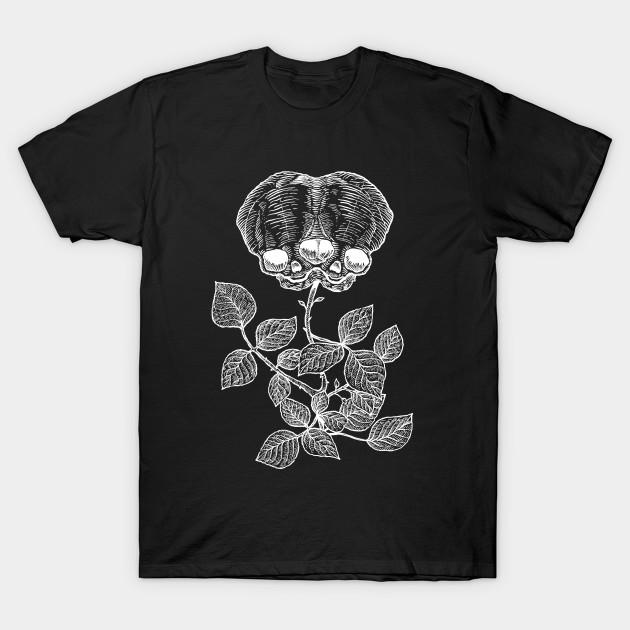 

Men Black Print T-shirt Conjoined Rose Twins No-Cut Transfer Paper Print Cotton Tshirt XL чорний