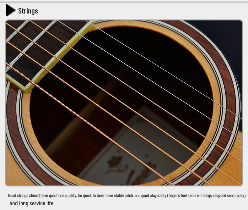 Hongmian SD222 Solid Wood 41-Inch Acoustic Guitar - Steel String, Western Style, Iconic Domestic Brand