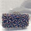 Women AB Diamond Snow Evening Clutch Bag Silver Wedding Bridesmaid Chain Handbags Small Crystal Purses
