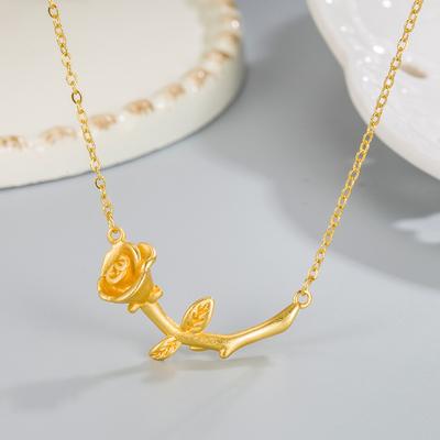 Rose Necklace Women's Light Luxury Niche Design Simple High-end Sense Clavicle Chain High-end Sense