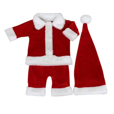 Infant Santa Clause Outfit 3pcs Set Including Coat & Pants and Matching Hat Props for Newborns Photography