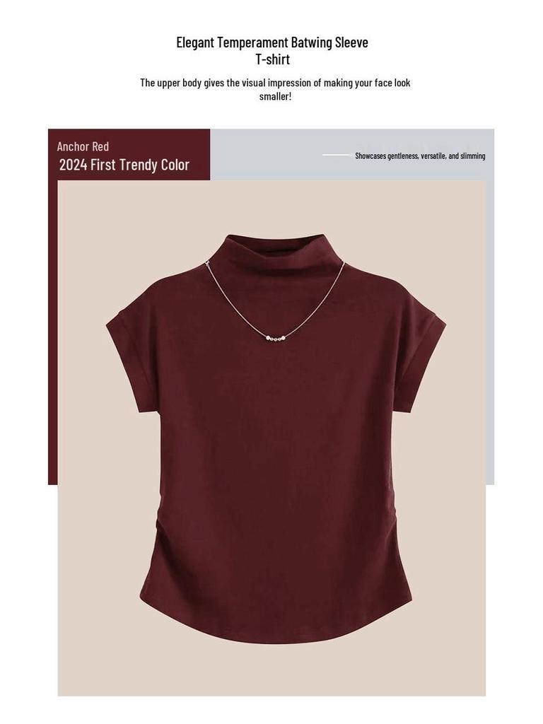 Plus Size Slimming Short-Sleeve Thermal Fleece T-Shirt for Women