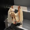 Summer straw bag women 2025 summer new trendy shoulder seaside versatile beach bag Mori straw bag woven bag women