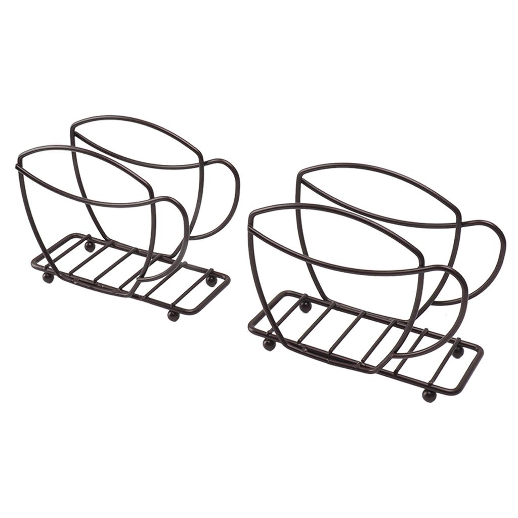 2 Stück Serviettenhalter Eisen Kaffeetassenform Freistehender Taschentuchspender Tisch-Serviettenhalter für
