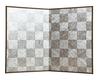 Mini Folding Screen, Silver Checkered, Two-Panel, Vertical, 19cm X 26cm