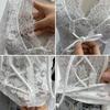 Women's Sexy V-neck Lace Shirt with Lace-up Bowknot and Hollow Long Sleeves