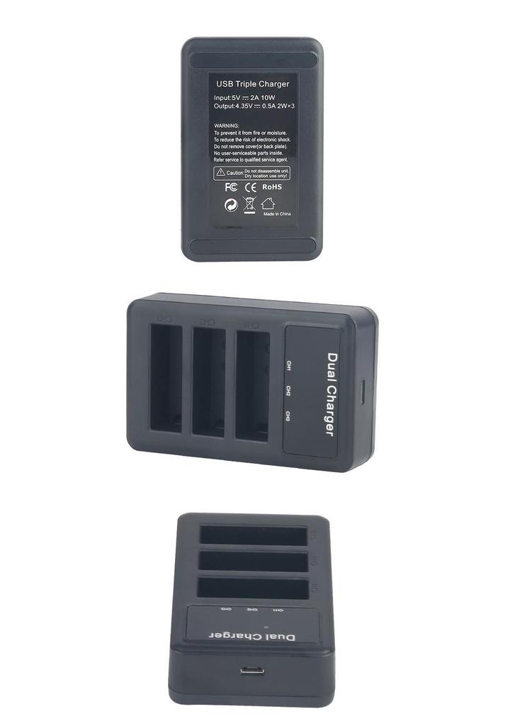 AZ16-1 Xiaoyi 4K Sports Camera Triple Battery Charger for 2nd Gen 4K+ Action Camera Accessories