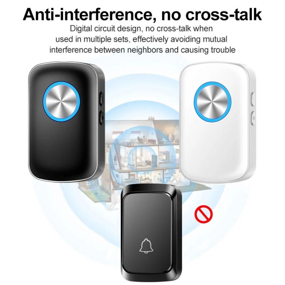 60 Chimes Smart Doorbell 300M Range Welcome Doorbell Adjustable Volume Door Chime Kit  Apartment