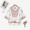 ZANZEA Women Casual Round Neck Ethnic Print Loose Half Sleeve Blouse