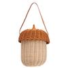 Small Rattan Storage Basket Hand Woven Decorative Acorn Shaped Basket Bag for Photography Props Household