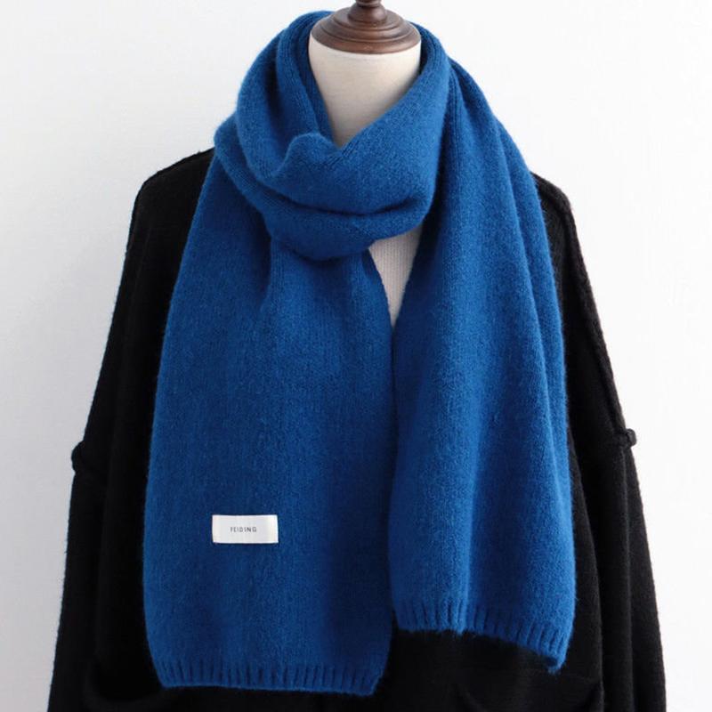 2025 Autumn And Winter  Korean Version Ing Style Solid Color Scarf Student Warm Knitted Versatile Couple Scarf