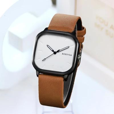 Orologio alla Moda Semplice Quadrante Quadrato Pelle PU Quarzo Uomo Orologio da Polso da Uomo Orologio da Donna Montre Homme