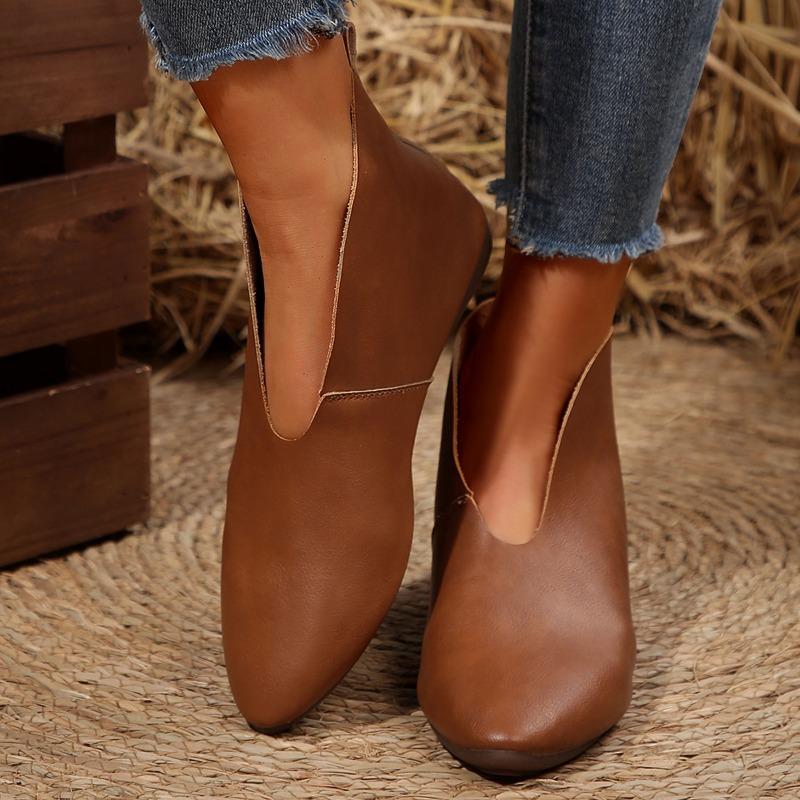 Outdoor Shoes Women 2024 High Quality Ankle Women's Boots Concise Modern Boots Women Low Heel Slip On Plus Size Shoes Female