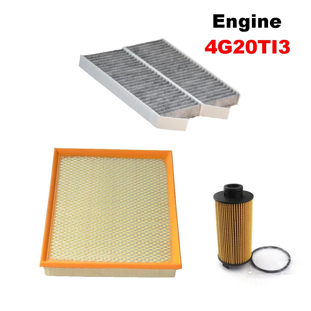 3pcs Filter Set For BEIJING BAIC BJ40 PLUS 2.0T 2017- Cabin A/C Fresh Air Oil Filter 4G20TI3 Engine Accessories Spare Parts
