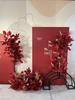 Silk Red Flower Aisle Runner & Floral Background for Chinese Wedding Engagement