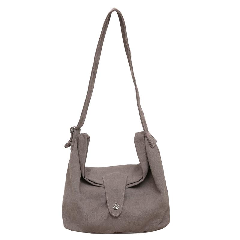Student Messenger Bag Solid Color Crossbody Bag Men Canvas Bag Women's Large Capacity Commuter Shoulder Bag
