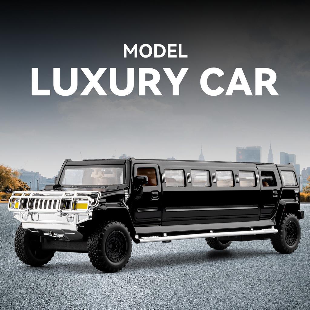NEW 1/32 Hummer H2 Limousine Alloy Model Car Toy Diecasts Metal Casting Sound and Light Car Toys for Children Vehicle