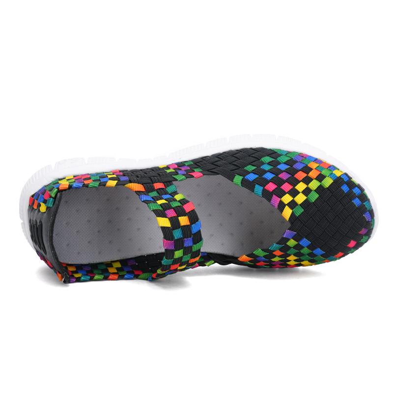 Summer Mary Jane Sandals Lady Handmade Braid Sandals Women Weave Flat Shoes Plus Size Beach Shoes