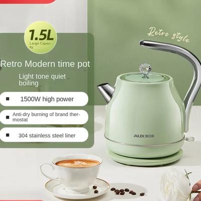 Retro 304 Stainless Steel Electric Kettle 220V Auto Power-off Household Water Boiling Machine 1.7L/1.5L Available