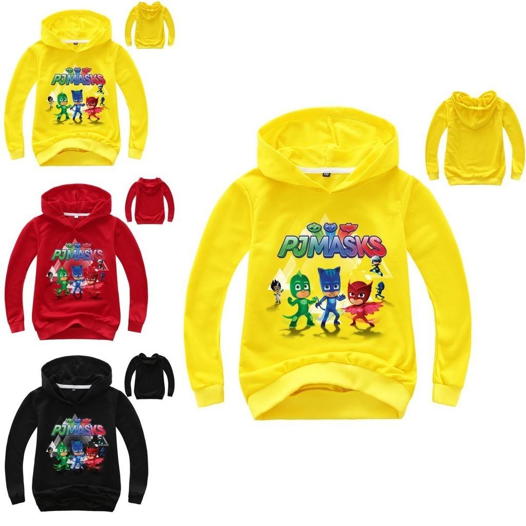 Felpa con Cappuccio a Manica Lunga da Bambino Pj Masks Supereroi Stile Elegante e Comfortevole