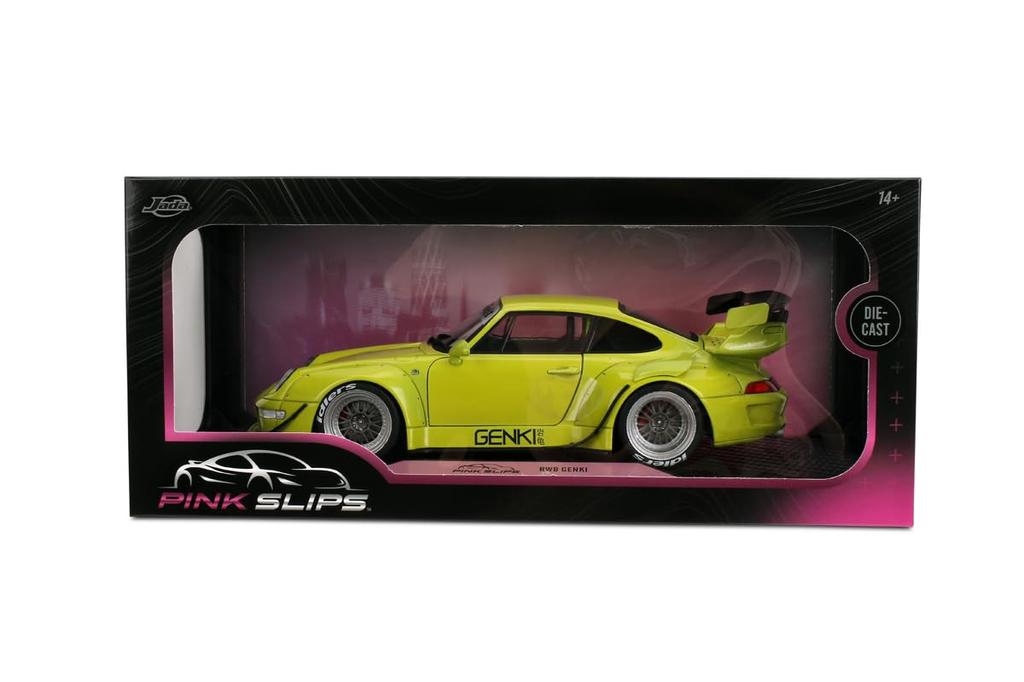 Kyosho Jada Toys PINK SLIPS Series Scale Porsche RWB GENKI Yellow Finished Model JADA36472 1/18