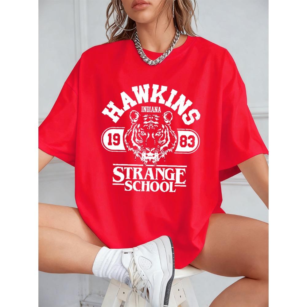 Printed Cotton T-shirt for Women's Summer Short Sleeved Top, Round Neck Oversized T-shirt for Casual Women's Wear, Versatile and Trendy Style