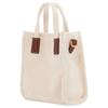 Bally Akelei Logo Print Cotton Fabric With Leather Trim Mini Tote Bag Women Tote Beige 6307810