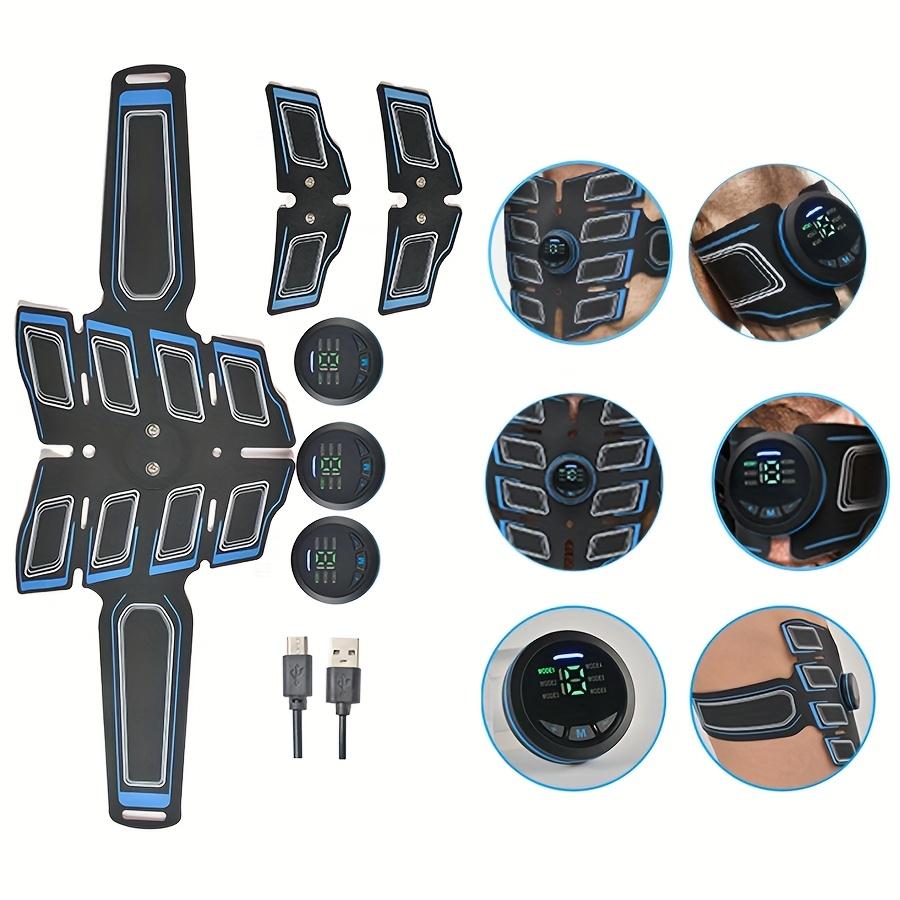 Rechargeable EMS Fitness Massage Belt - 6 Modes, 18 Intensity Levels, Muscle Training & Physiotherapy Stimulator, Lithium Battery Powered