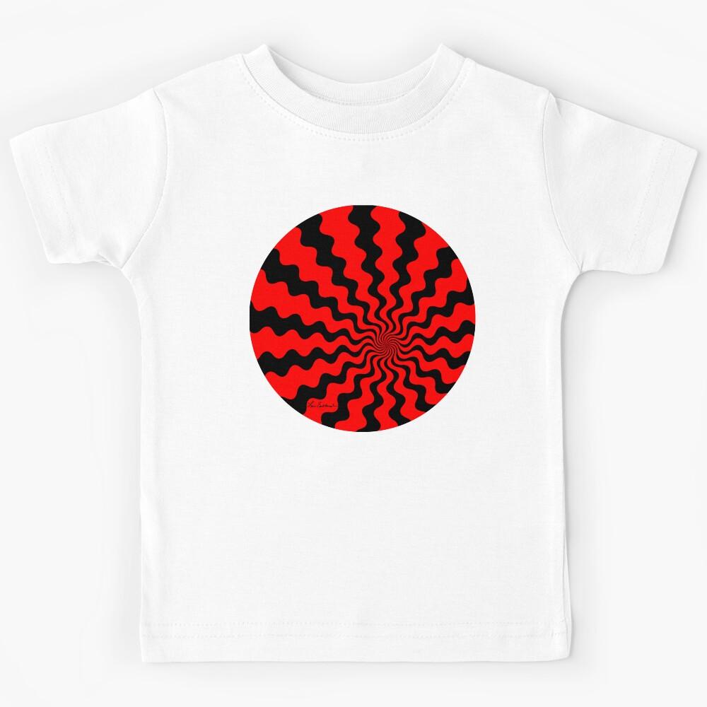 Red Black Crazy Wavy Kids T-Shirt 140
