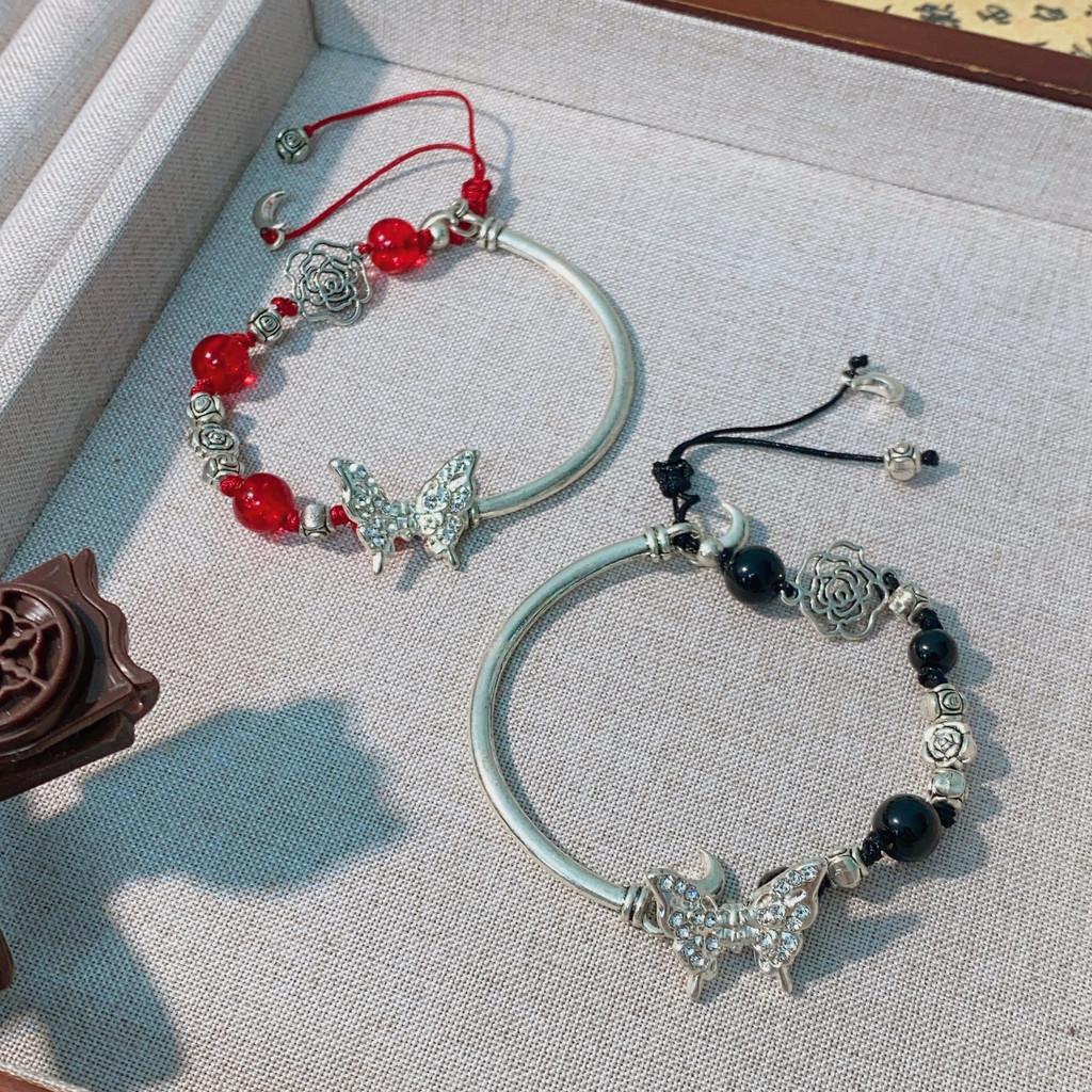 Butterfly Chic Rose Bracelet Womens Summer Fashion Retro National Style