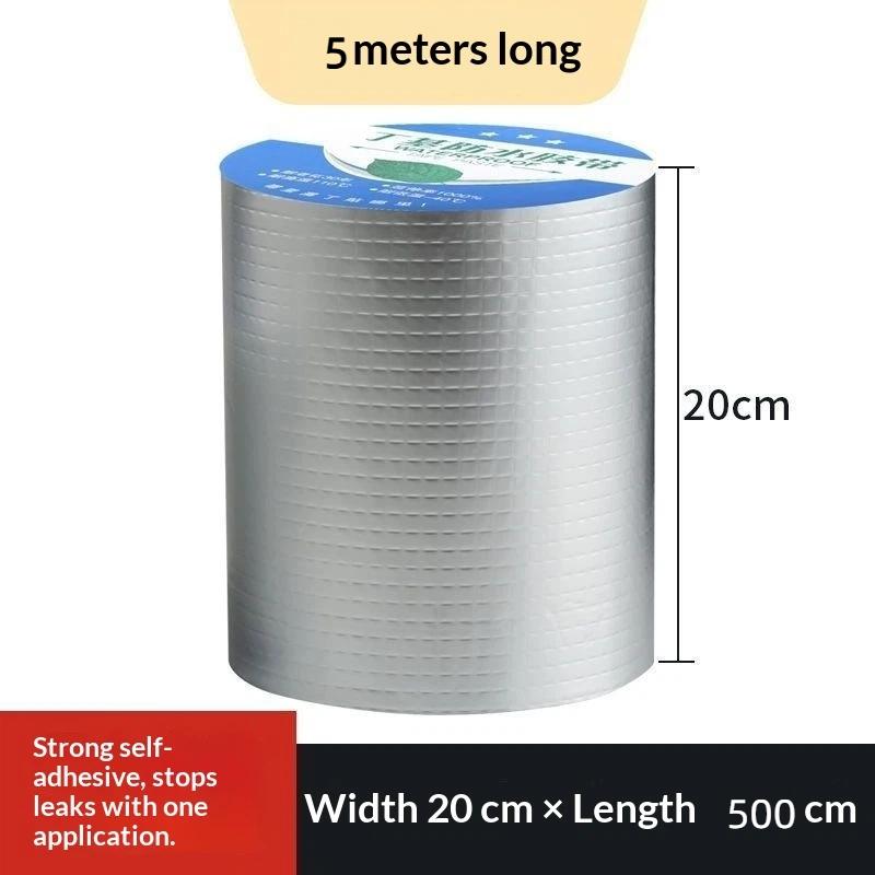 5M Super Klebriges Aluminiumfolien-Butylkautschuk-Band Temperaturbeständig Wasserdicht Dachrohr Leckstopper Riss Kanal Reparaturband