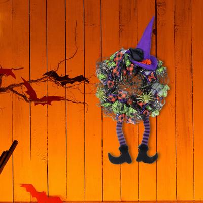 Haustürkranz Außen Halloween mit Licht Fenster Treppe Girlande Künstliche Kränze