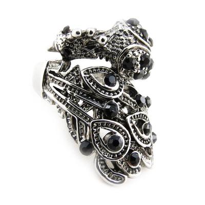 Black 'Paon' Designer Ring