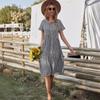 Summer New Women's Plaid Dress, Shirt Collar Casual Dress