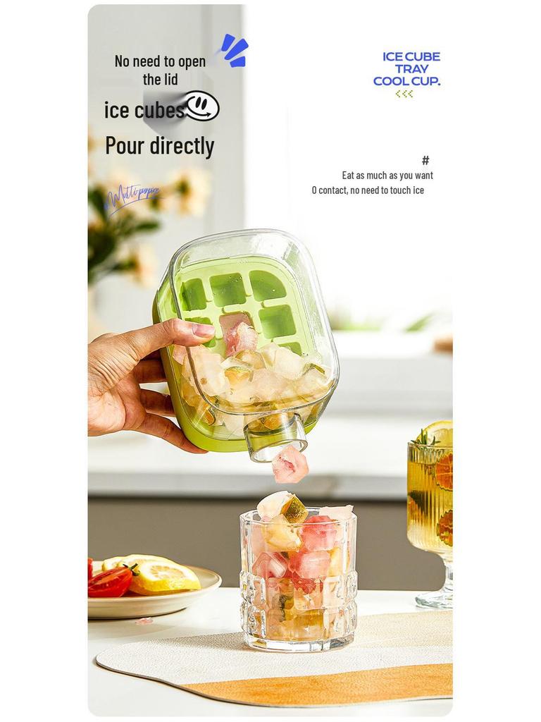 Trendy Ice Cube Tray: Zero-Contact Removal, Outdoor Straw Cup & Fitness Curling Pot