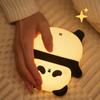Panda Nachtlicht Niedliche LED Silikonlampe Pat Helligkeitsregelung Timing Automatische Abschaltung Silikon Tier Schlaflampe für Kinder