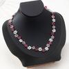 Hand-woven Petal-shaped Necklace, Fresh, Sweet and Elegant, Wearing Colorful Rice Bead Neck Chain.