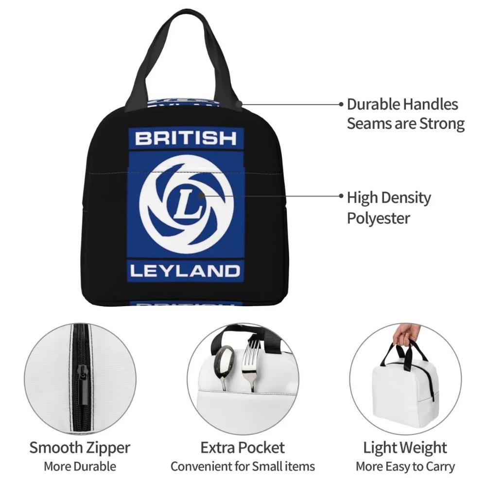 British Leyland Logo Insulated Lunch Bag for Women Office Cooler Thermal Food Box Tote Portable Lunch Boxes Container