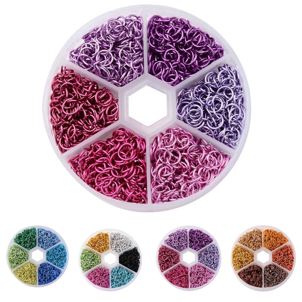 Neue 6mm Aluminiumdraht Offene Biegeringe Gemischte Farben Plastikbox DIY Dekoration Zubehör