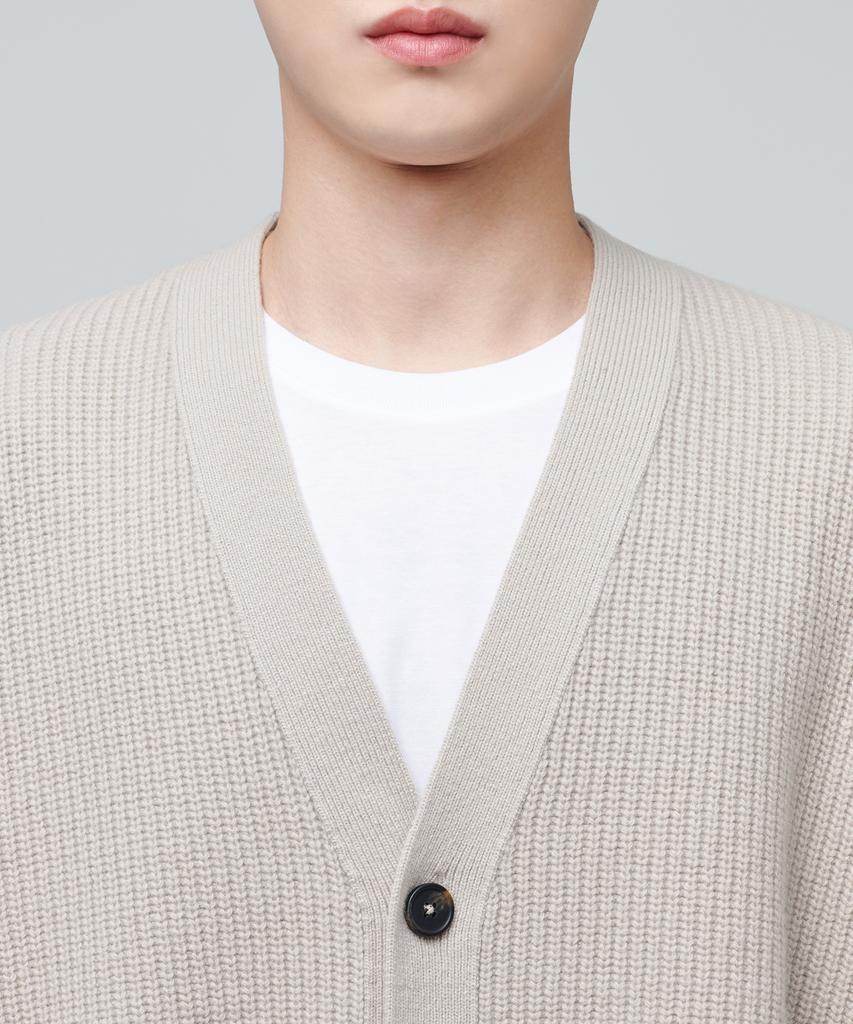 Musinsa Standard Lambswool Oversized Cardigan [Mushroom]