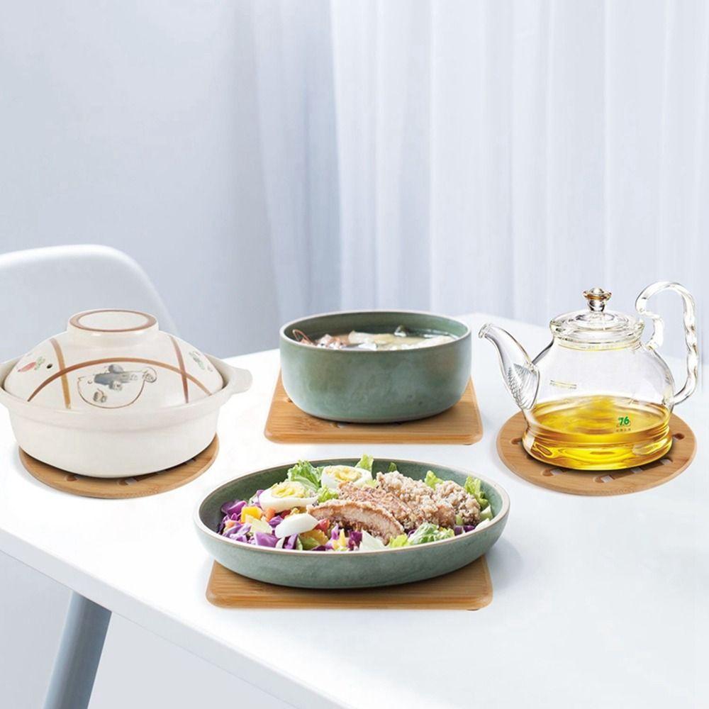 2Pcs Square/Round Heat Resistant Holder Japanese Style Drink Insulation Pad  Housewarming Gift